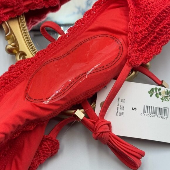 🆕 CHELSEA & VIOLET 🧿 NWT Solid Crochet Triangle Hipster Bikini Set - Sz S - Picture 14 of 15